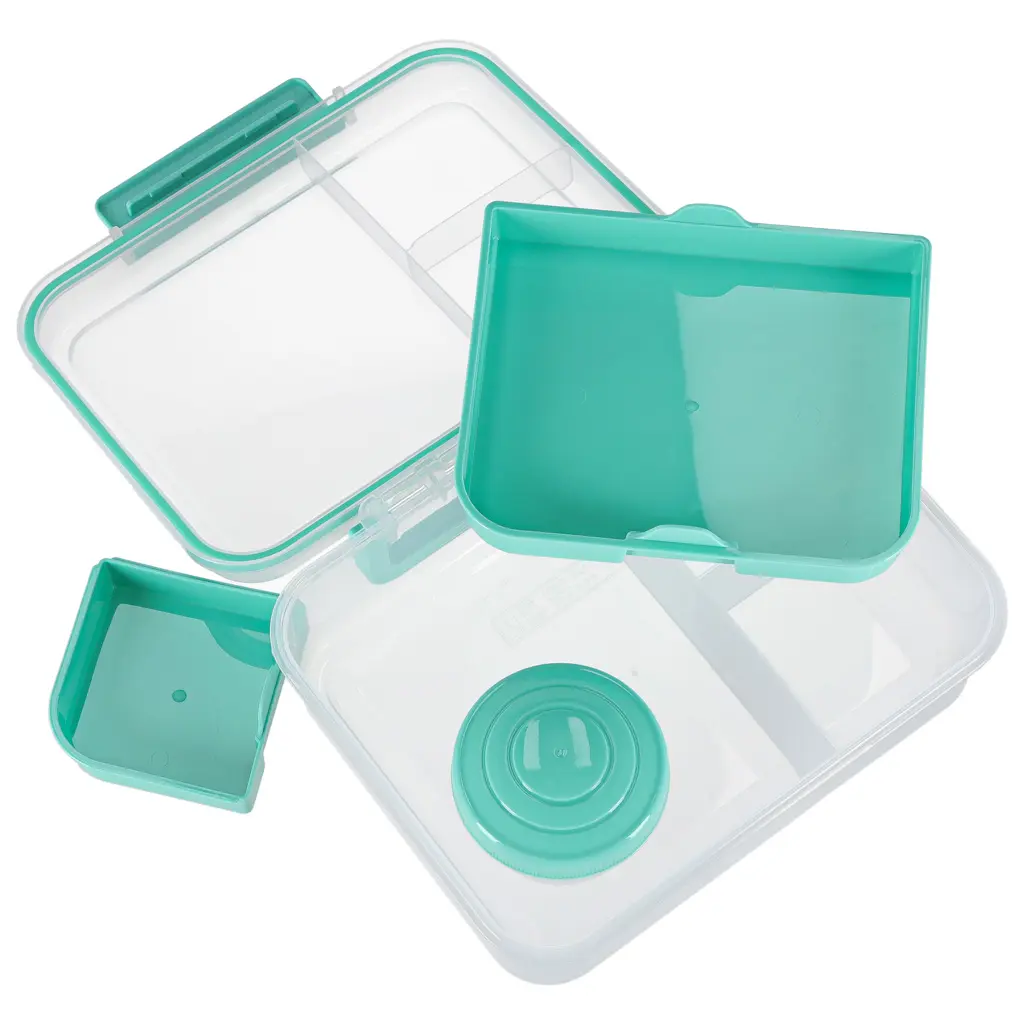 Lunch box śniadaniówka pudełko śniadaniowe z przegródkami dzielone 2200ml miętowe - Elektronika i akcesoria