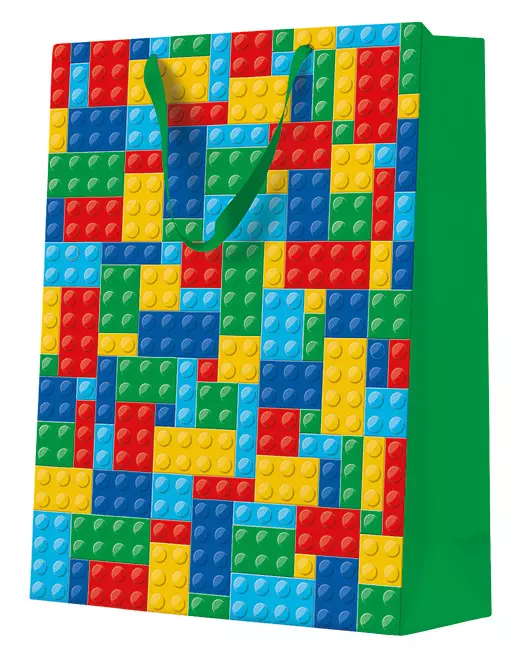 Torebka prezentowa Kolorowe klocki, bardzo duża - Papiernicze i szkolne