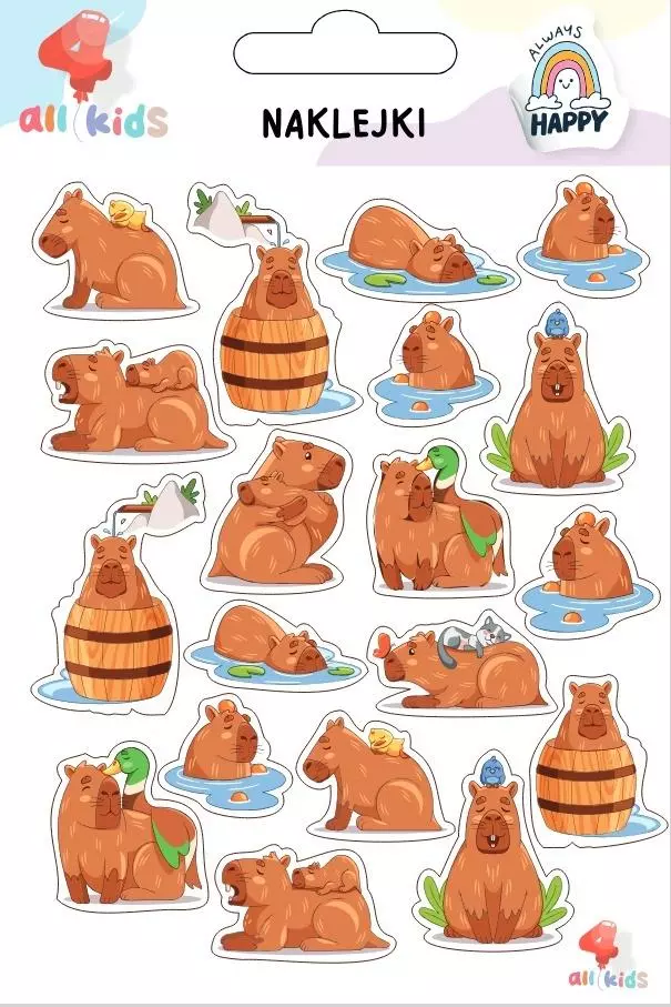 Naklejki dla dzieci Kapibara - Papiernicze i szkolne