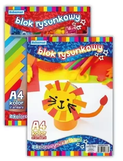Blok rysunkowy A4, kolorowy - Papiernicze i szkolne