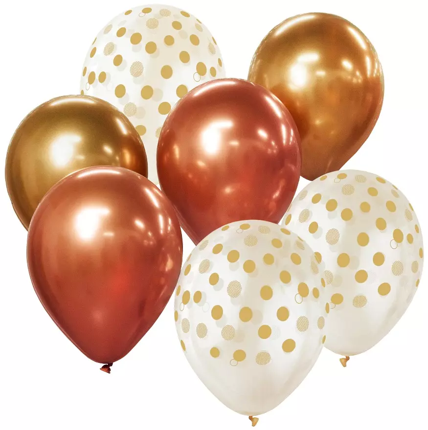 Bukiet balonowy B&C, złoto-miedziany (7 sztuk) - Papiernicze i szkolne