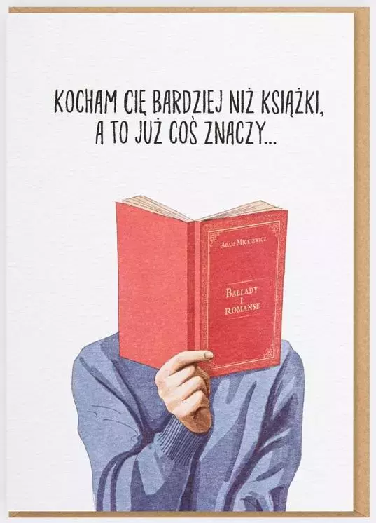 Karnet - Kocham Cię bardziej niż książki, a to... - Papiernicze i szkolne