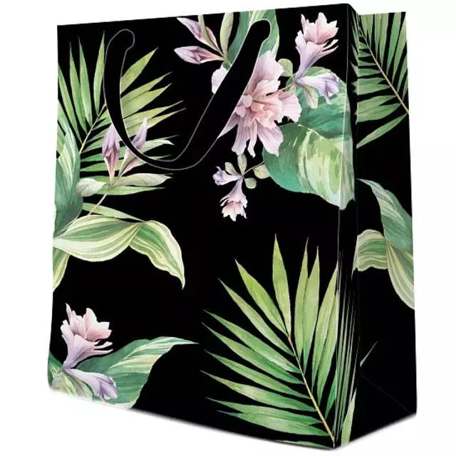 Torebka prezentowa Egzotyczne kwiaty, średnia - Papiernicze i szkolne