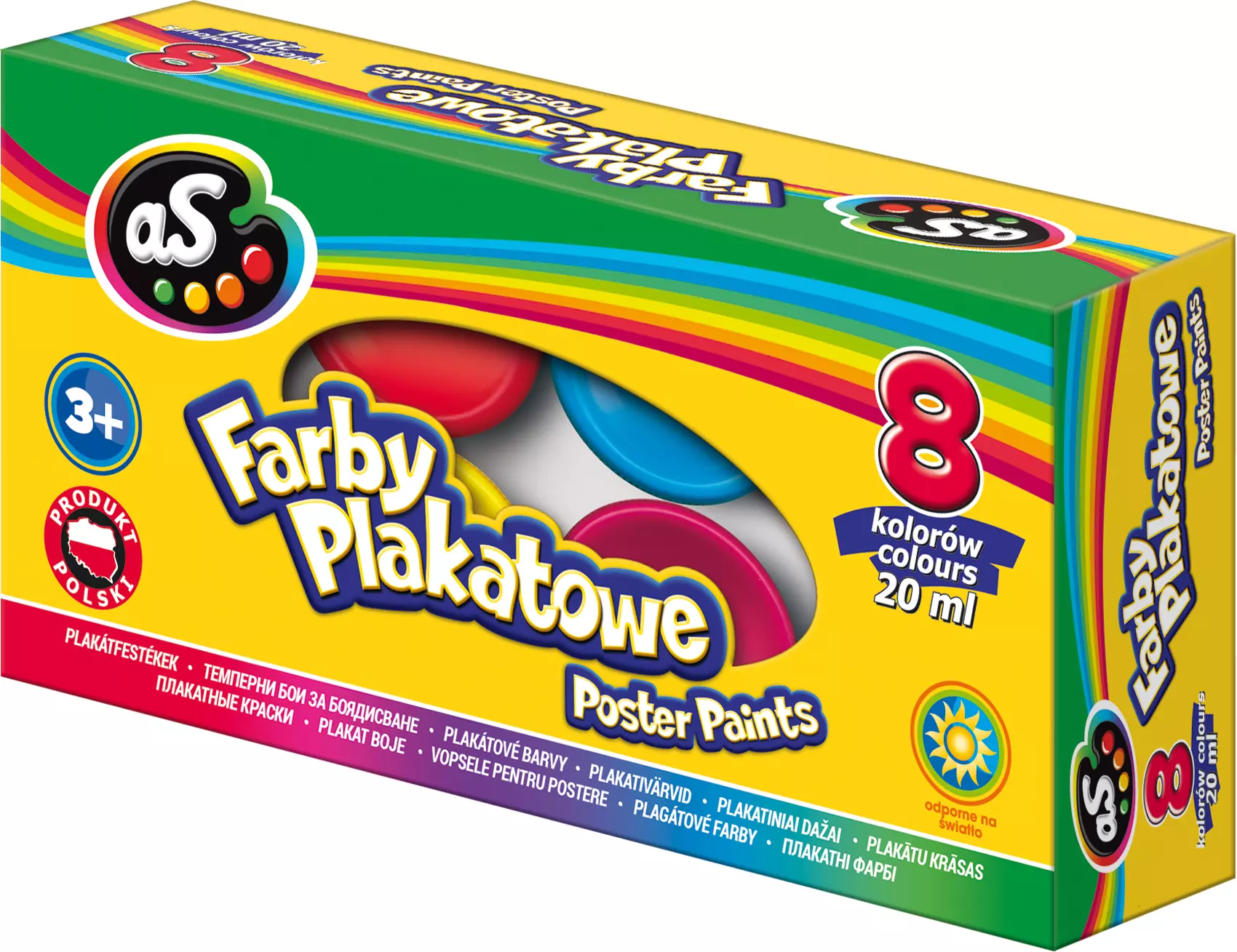 Farby plakatowe, 8 kolorów - Papiernicze i szkolne