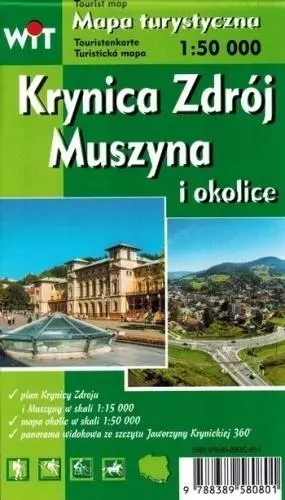 Krynica Zdrój, Muszyna i okolice. Mapa turystyczna, 1:50 000 - Książki