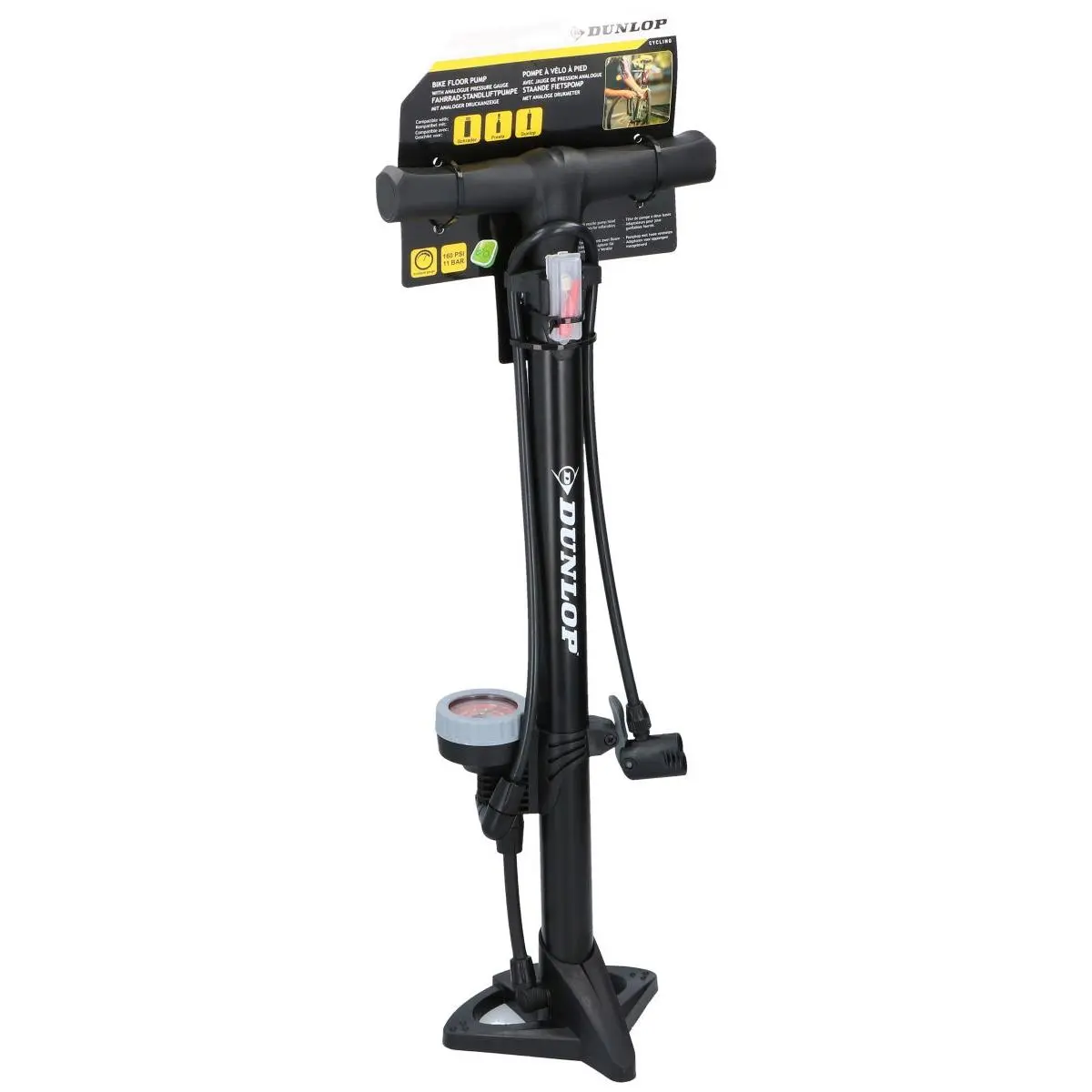 Pompka Warsztatowo - Rowerowa 160Psi (11Bar) z Manometrem Dunlop - Elektronika i akcesoria