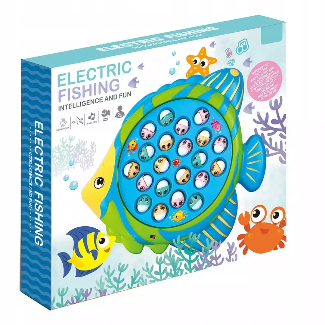 RYBKI DO ŁOWIENIA GRA ZRĘCZNOŚCIOWA, ŁOWIENIE RYBEK Z WĘDKAMI, DŹWIĘKI - Zabawki