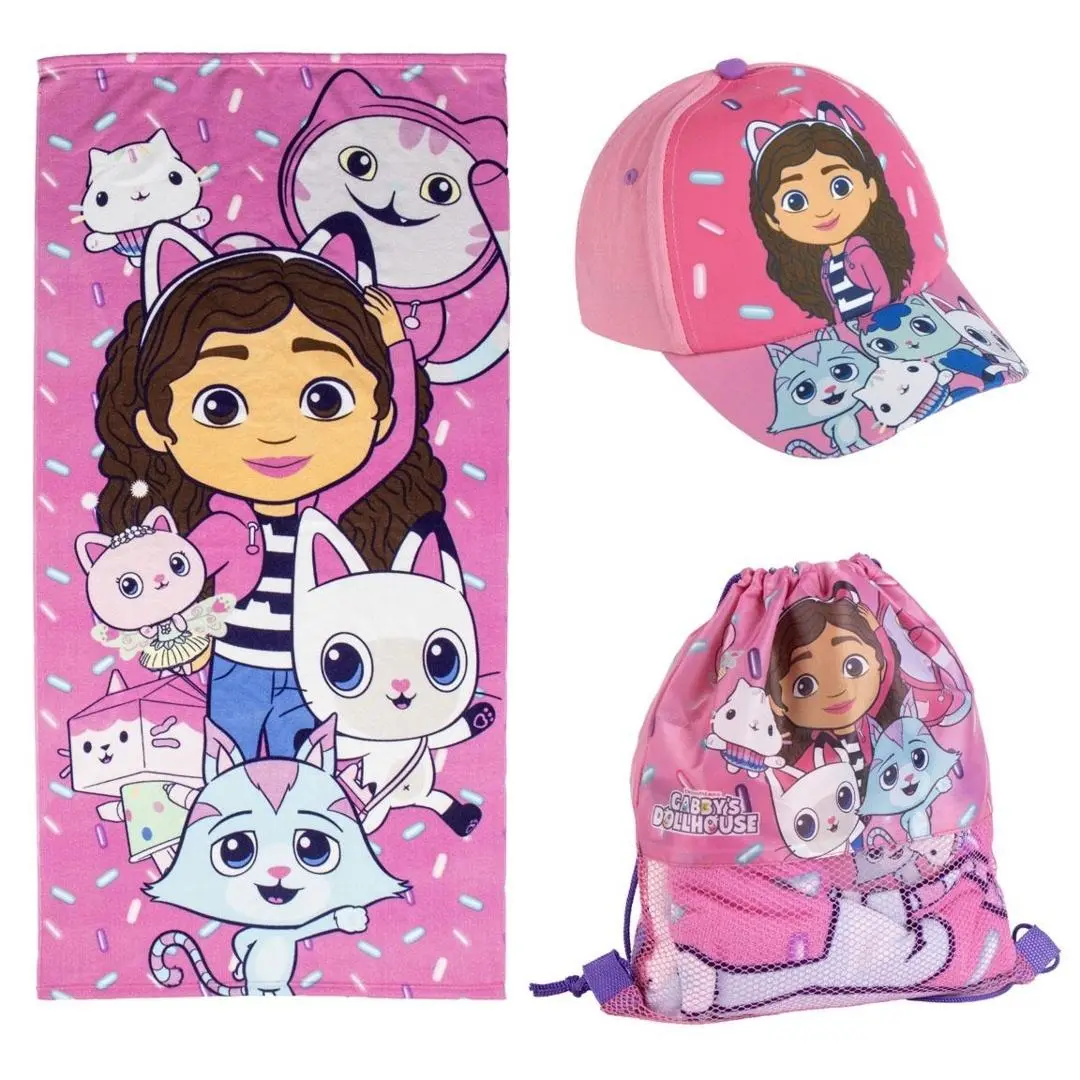 Ręcznik, czapka, worek na ramiona Koci Domek Gabi - Mama i dziecko