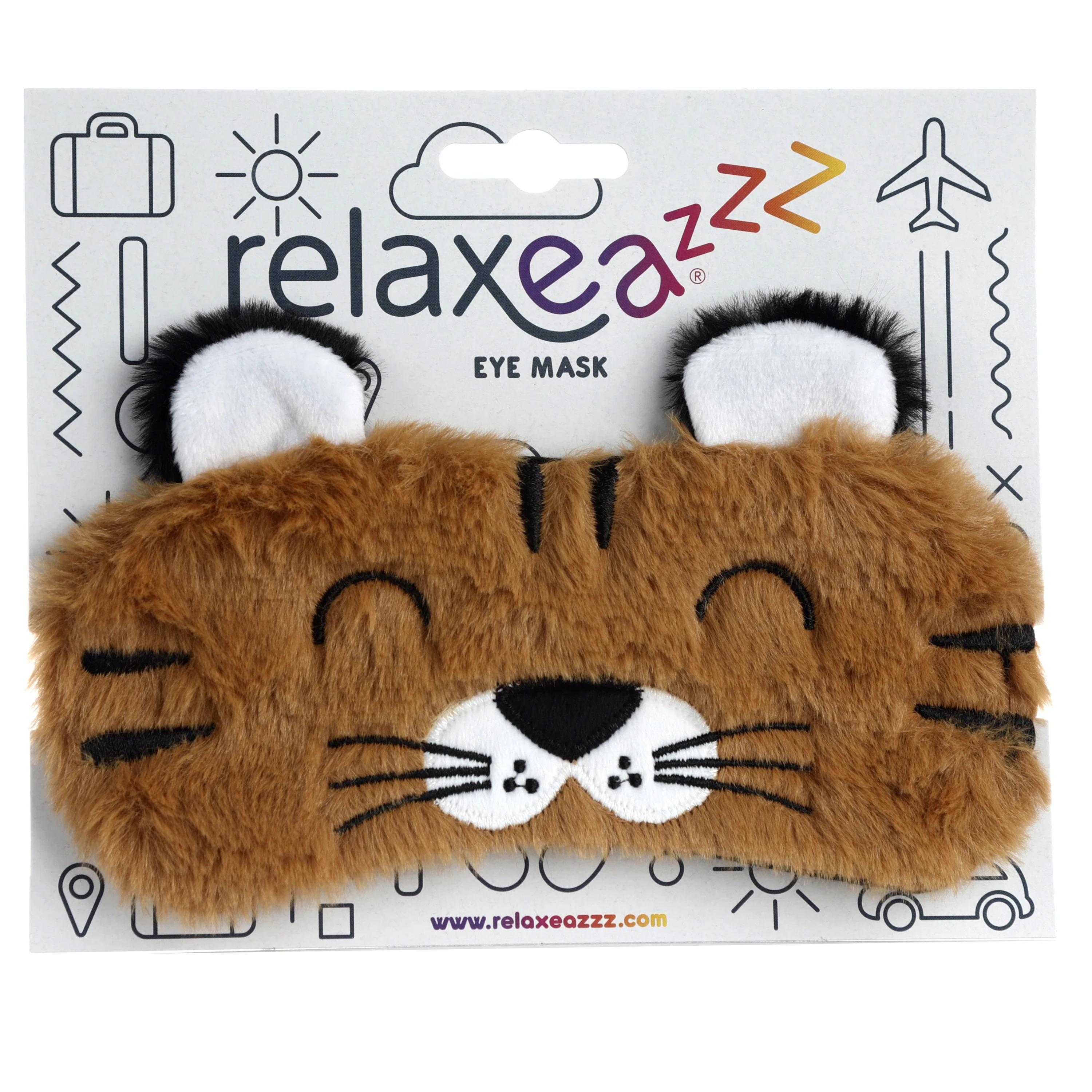 Maska na oczy pluszowa - "Adoramals" - Tygrys - Zabawki