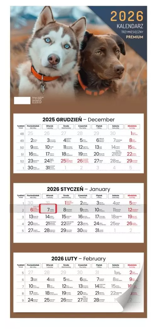Kalendarz trzymiesięczny premium 2026 - Książki