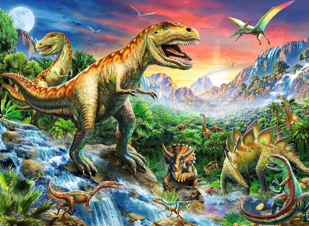 Puzzle 100 elementów XXL. Epoka dinozaurów - Puzzle