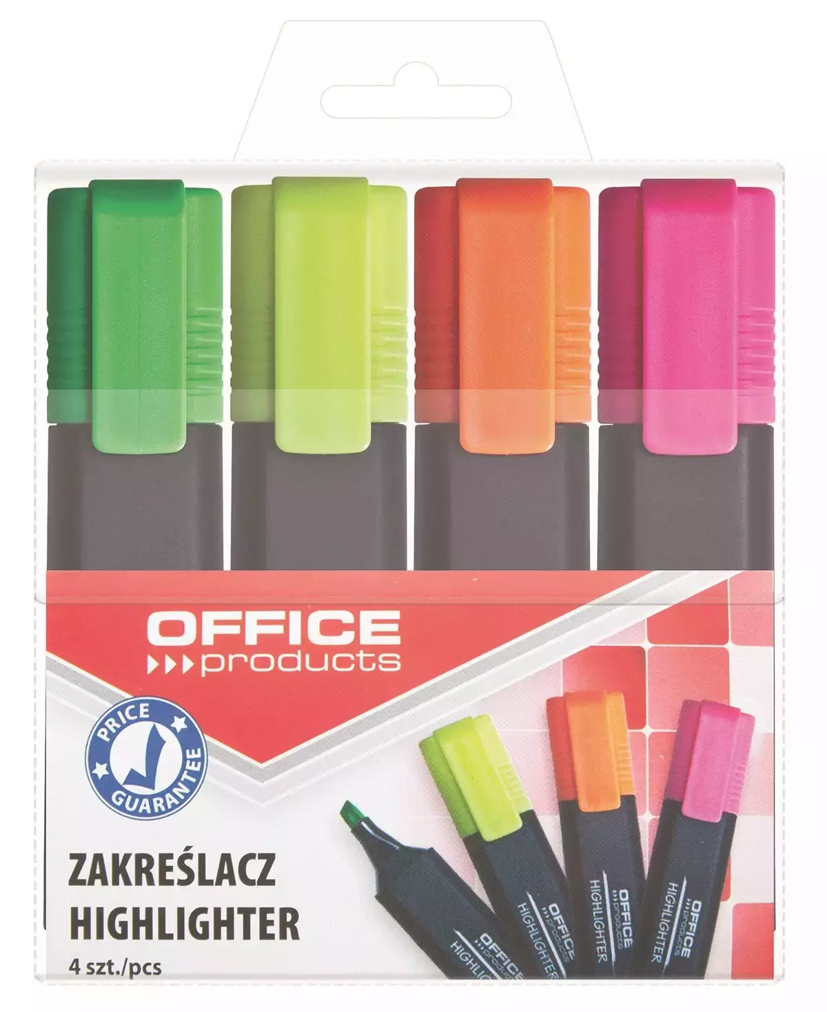 Zakreślacz fluorescencyjny 1-5mm 4szt - Papiernicze i szkolne