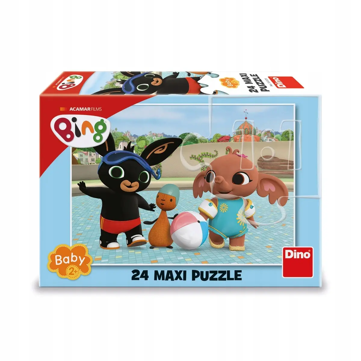 Duże Maxi Puzzle Baby Bing na basenie 24 el - Dino