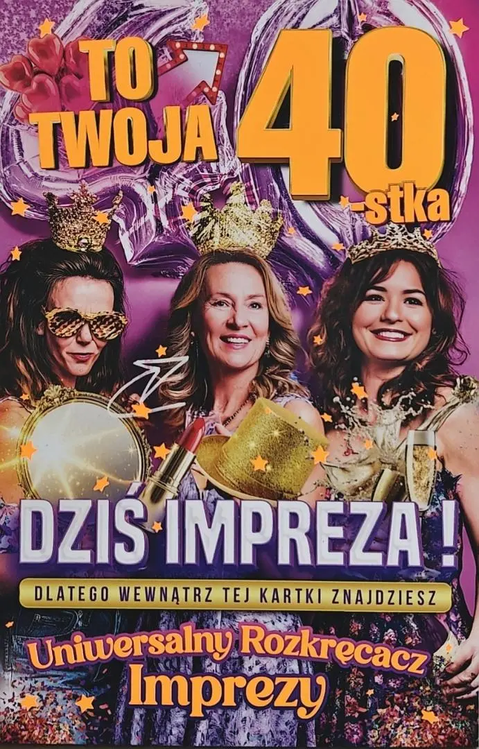 279 Karnet JCX na 40 urodziny dla kobiety z grą... - Papiernicze i szkolne