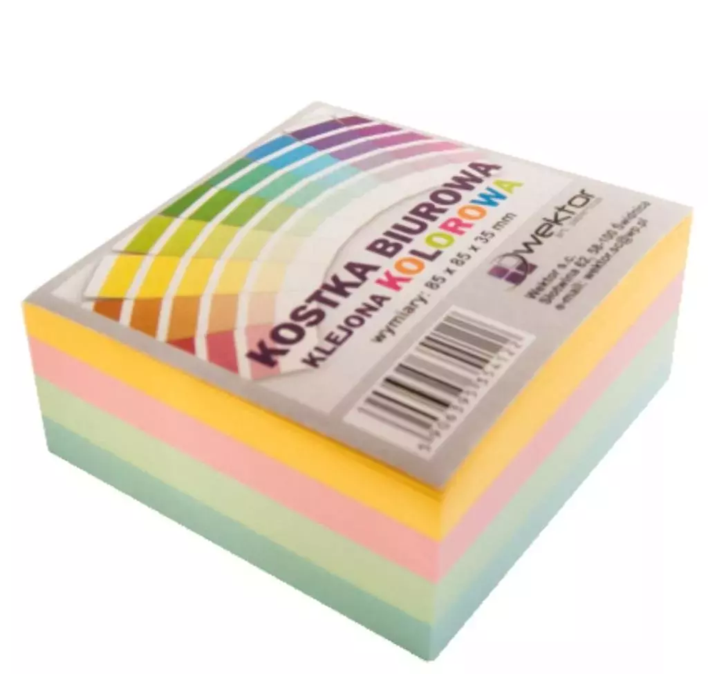 Kostka klejona kolor 85x85mm 3.5cm - Papiernicze i szkolne