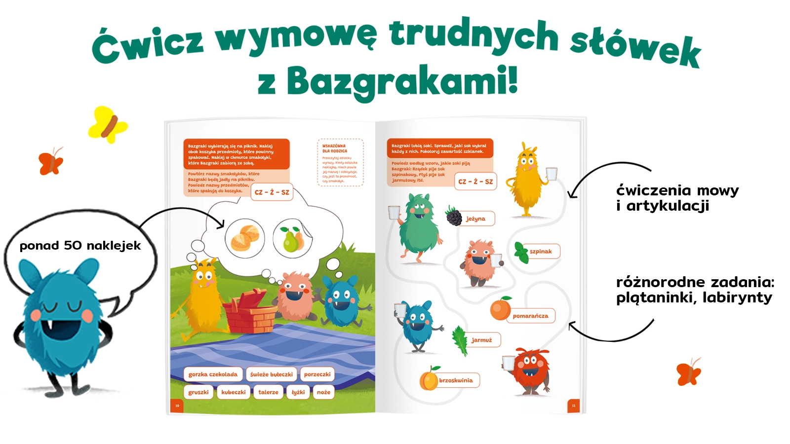 Bazgraki mówią trudne słowa. Ćwiczenia logopedyczne - Książki