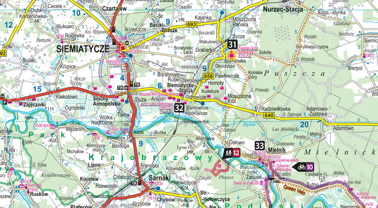 Podlasie. Laminowany map&guide XL. 2w1. Przewodnik i mapa - Książki