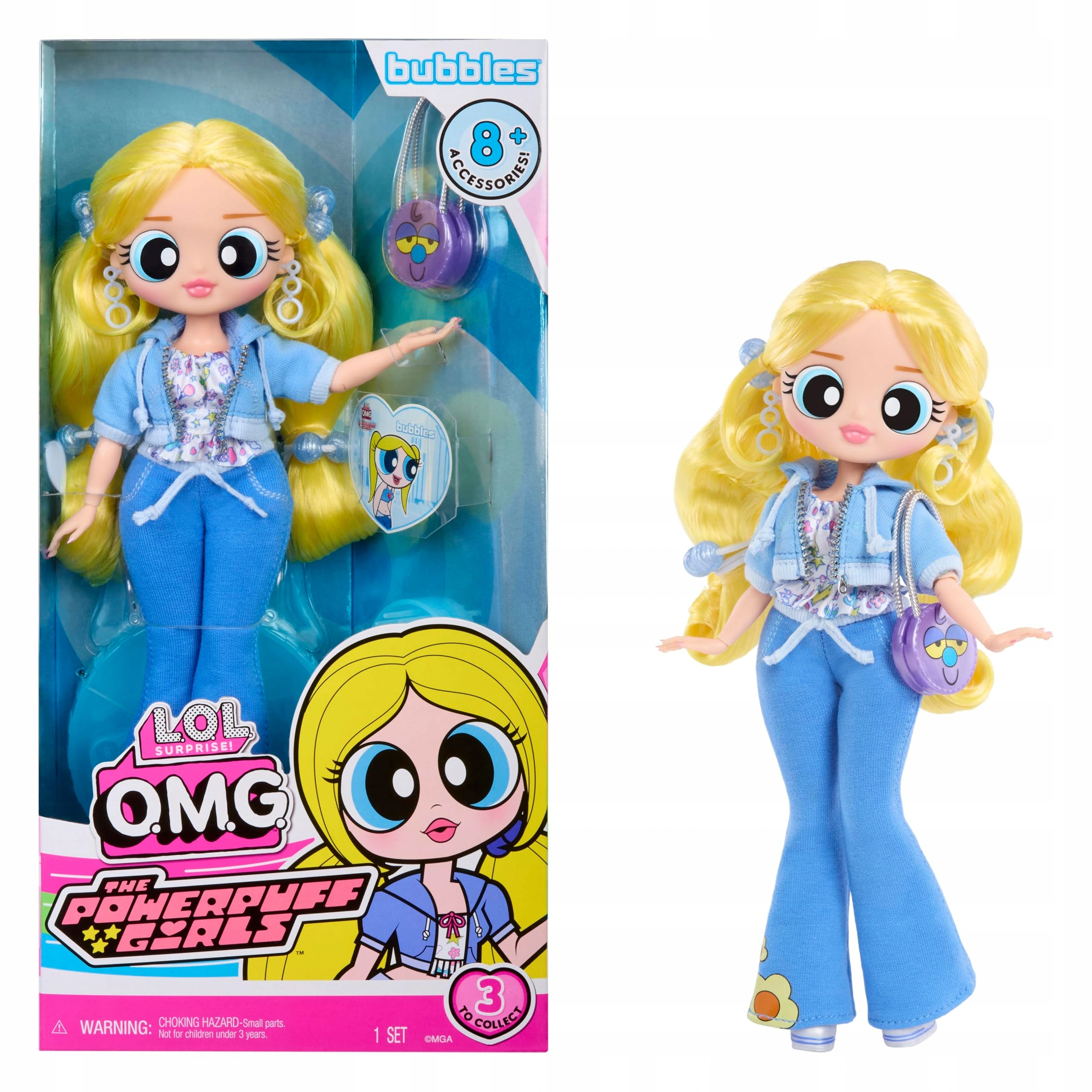 L.O.L. Surprise! OMG The Powerpuff Girls Doll - Bubbles - Includes 1 Fashio - Zabawki