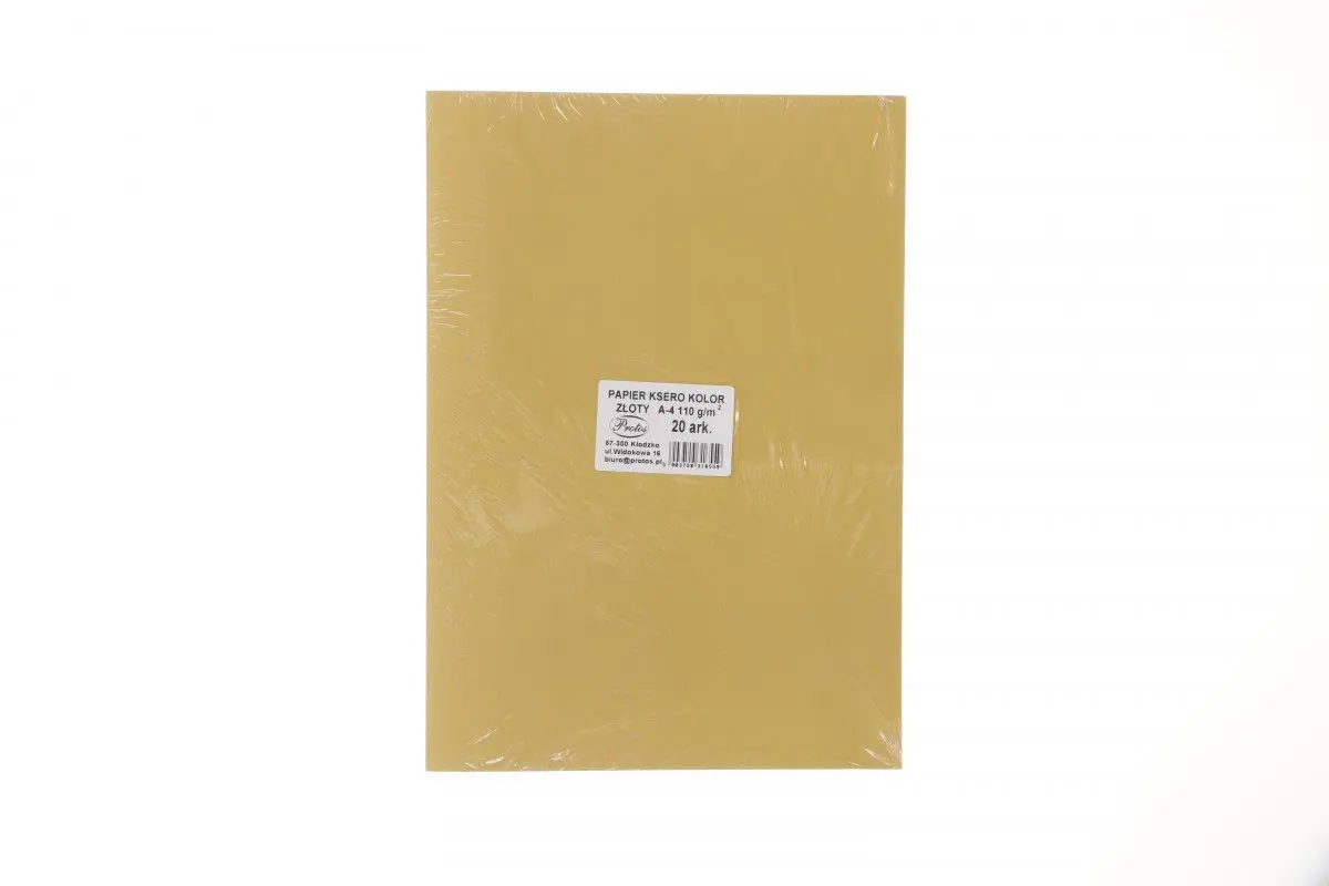 Papier kolorowy A4 złoty 20k. 110g Protos - Papiernicze i szkolne