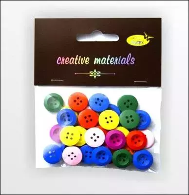 Guziki drewniane kolorowe 15mm 15g - Papiernicze i szkolne