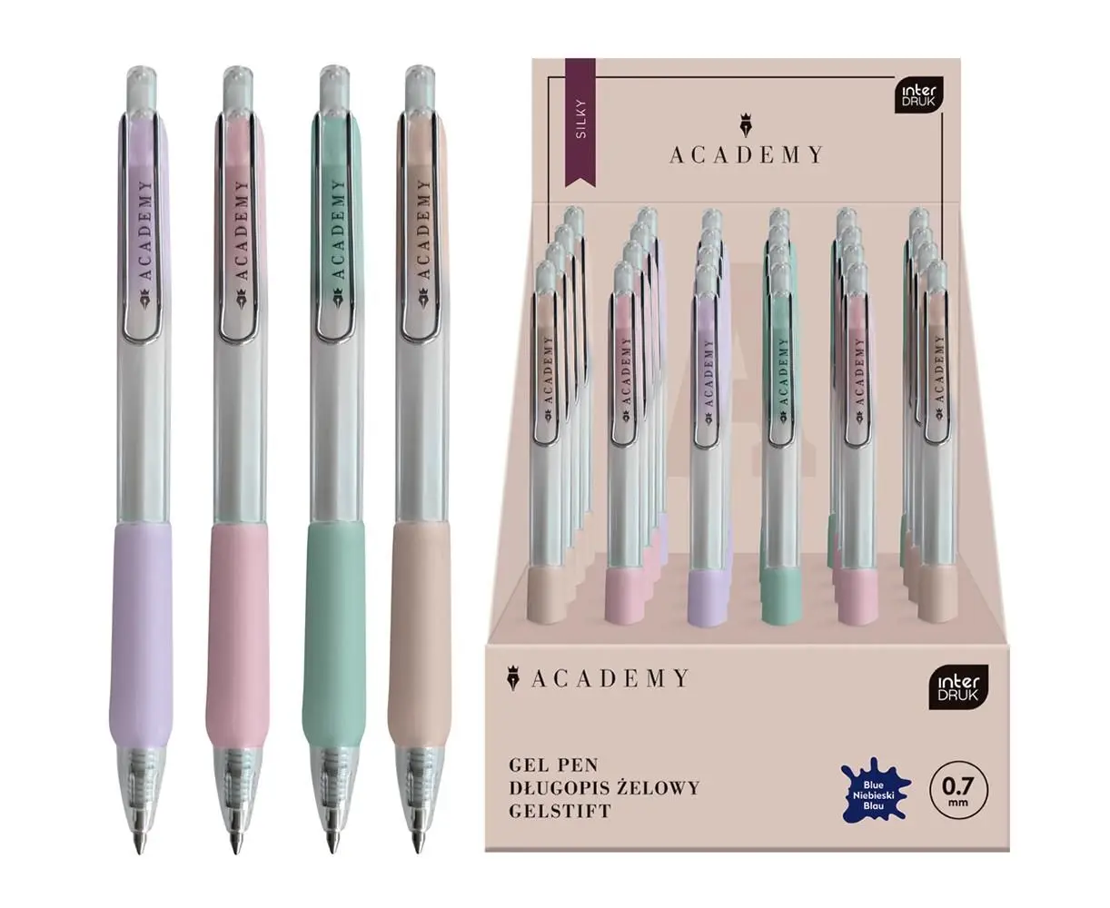 Długopis automatyczny żelowy z gripem, Silky Academy - Papiernicze i szkolne