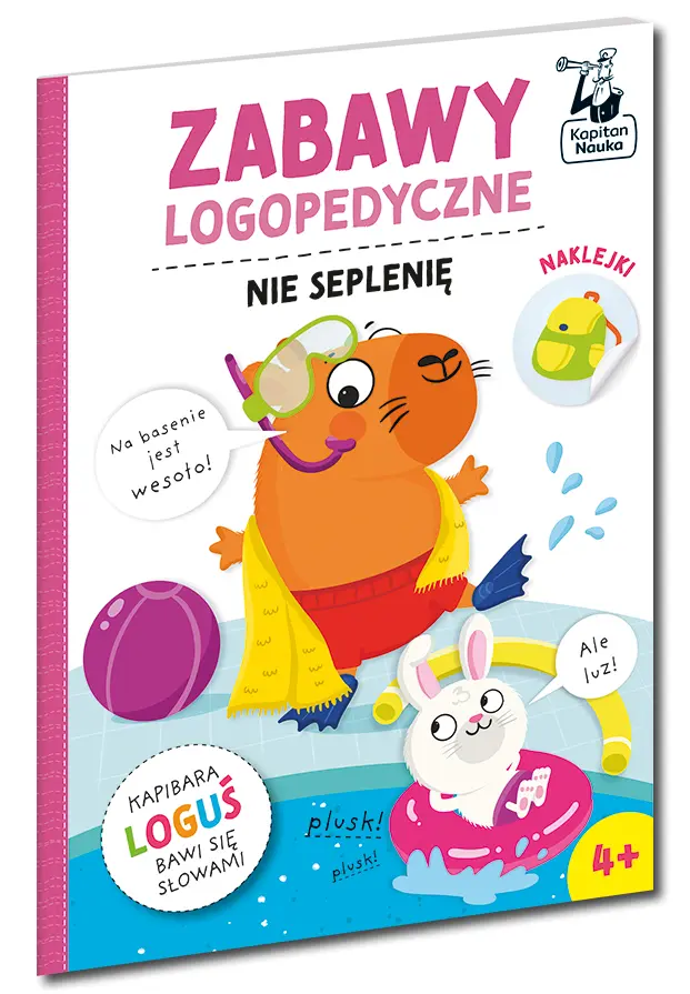 Zabawy logopedyczne. Kapibara Loguś. Nie seplenię. Kapitan Nauka - Książki