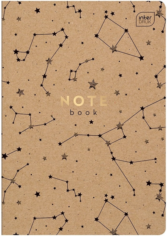 Zeszyt A5  Kraft Eco, 32 karti w kratkę, mix wzorów - Papiernicze i szkolne