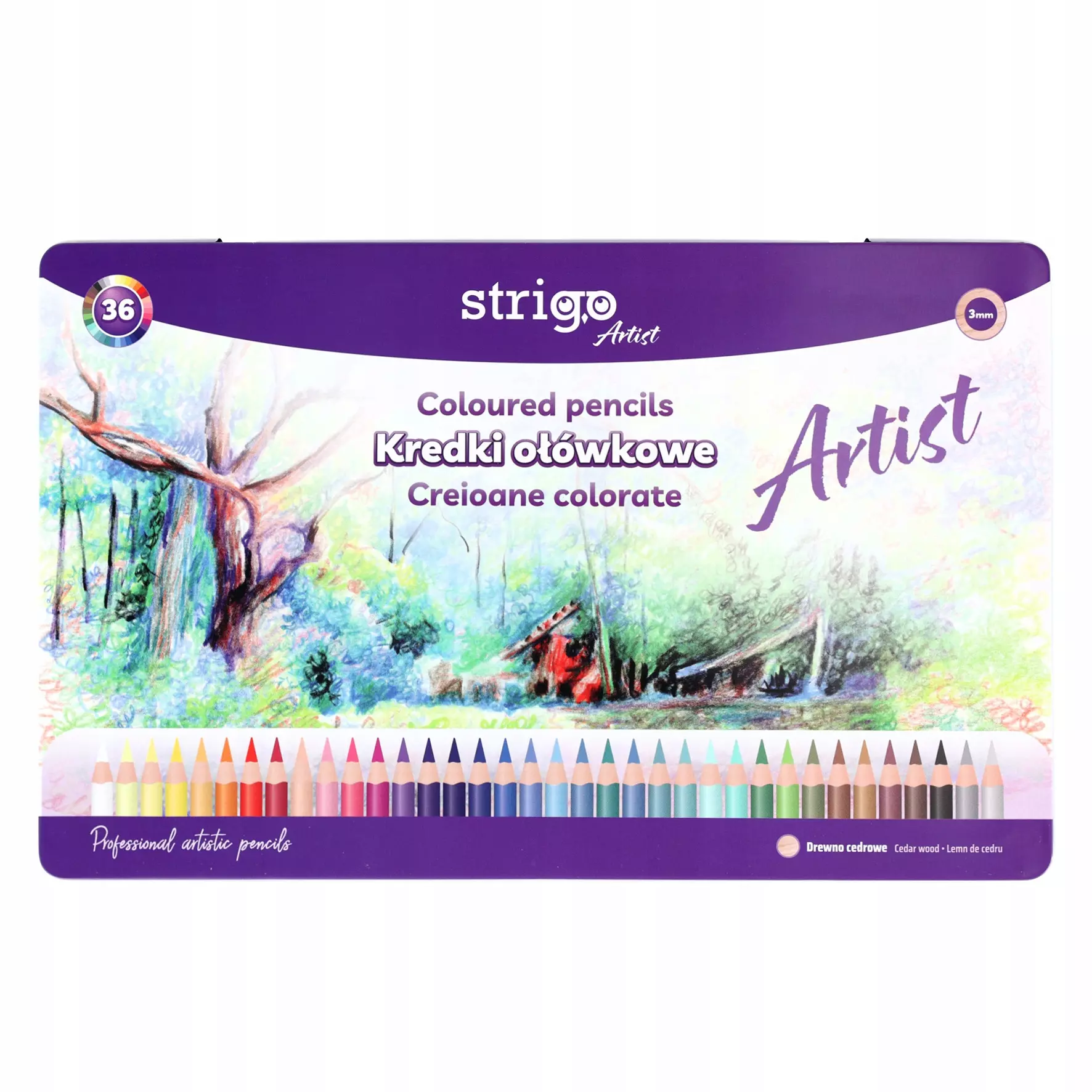 Kredki ołówkowe Strigo 36 szt.