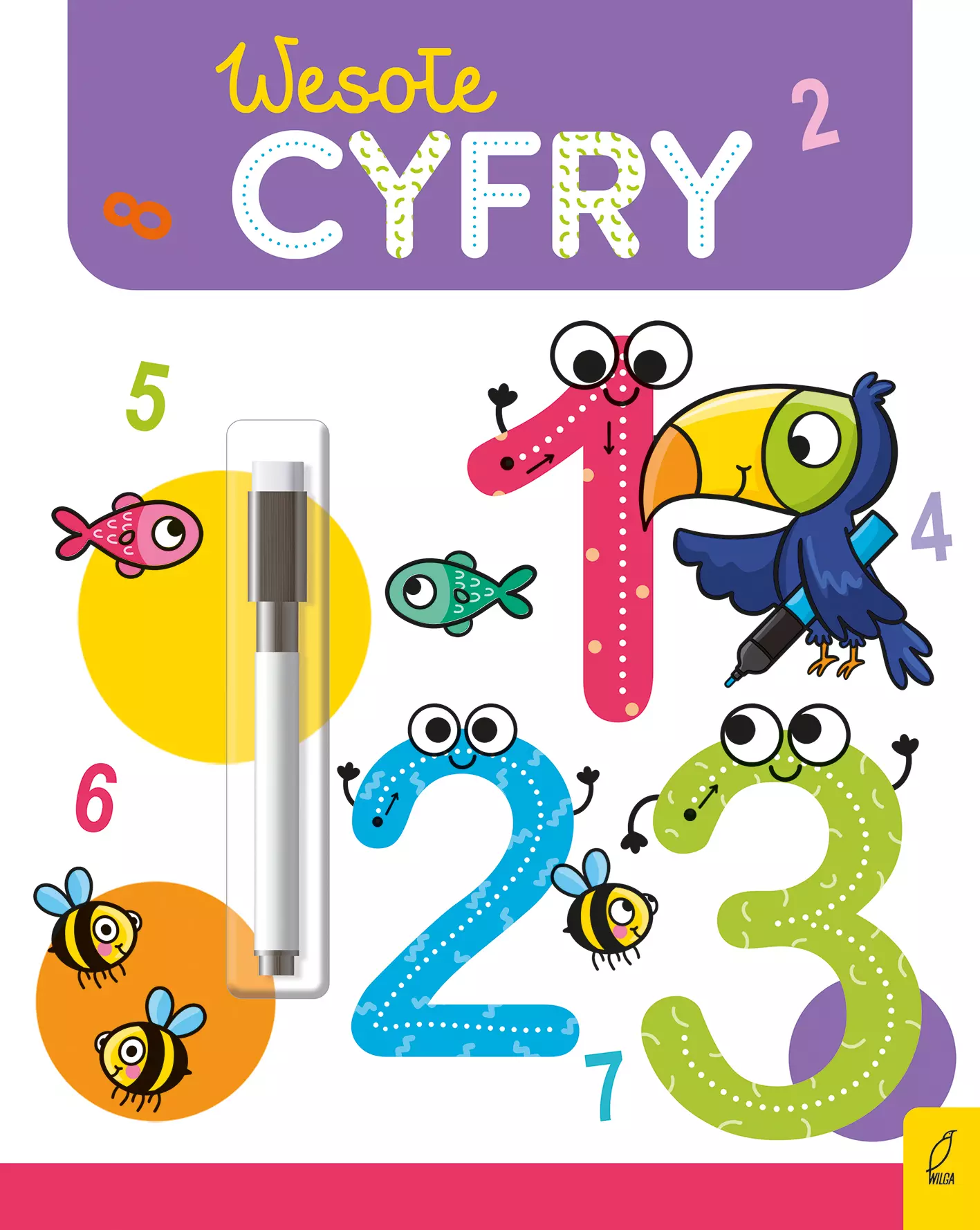 Wesoła nauka. Wesołe cyfry. Flamaster suchościeralny - Książki