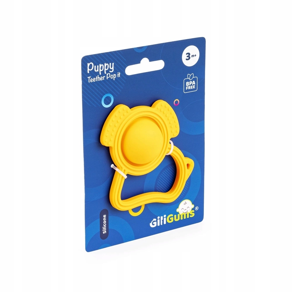 Gryzak na ząbkowanie, sensoryczny GiliGums silikon odcienie pomarańczowego - Zabawki