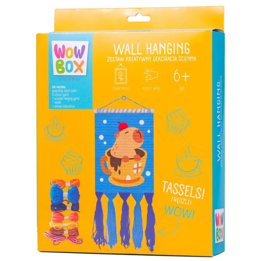 Wow Box. Zestaw do haftowania. Makrama Kapibara w filiżance - Zabawki