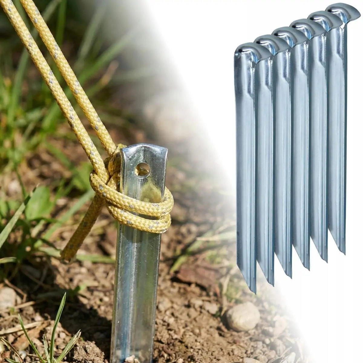 Śledzie Szpilki do Namiotu 18,5CM KPL.6SZT Metalowe Enero Camp - Elektronika i akcesoria