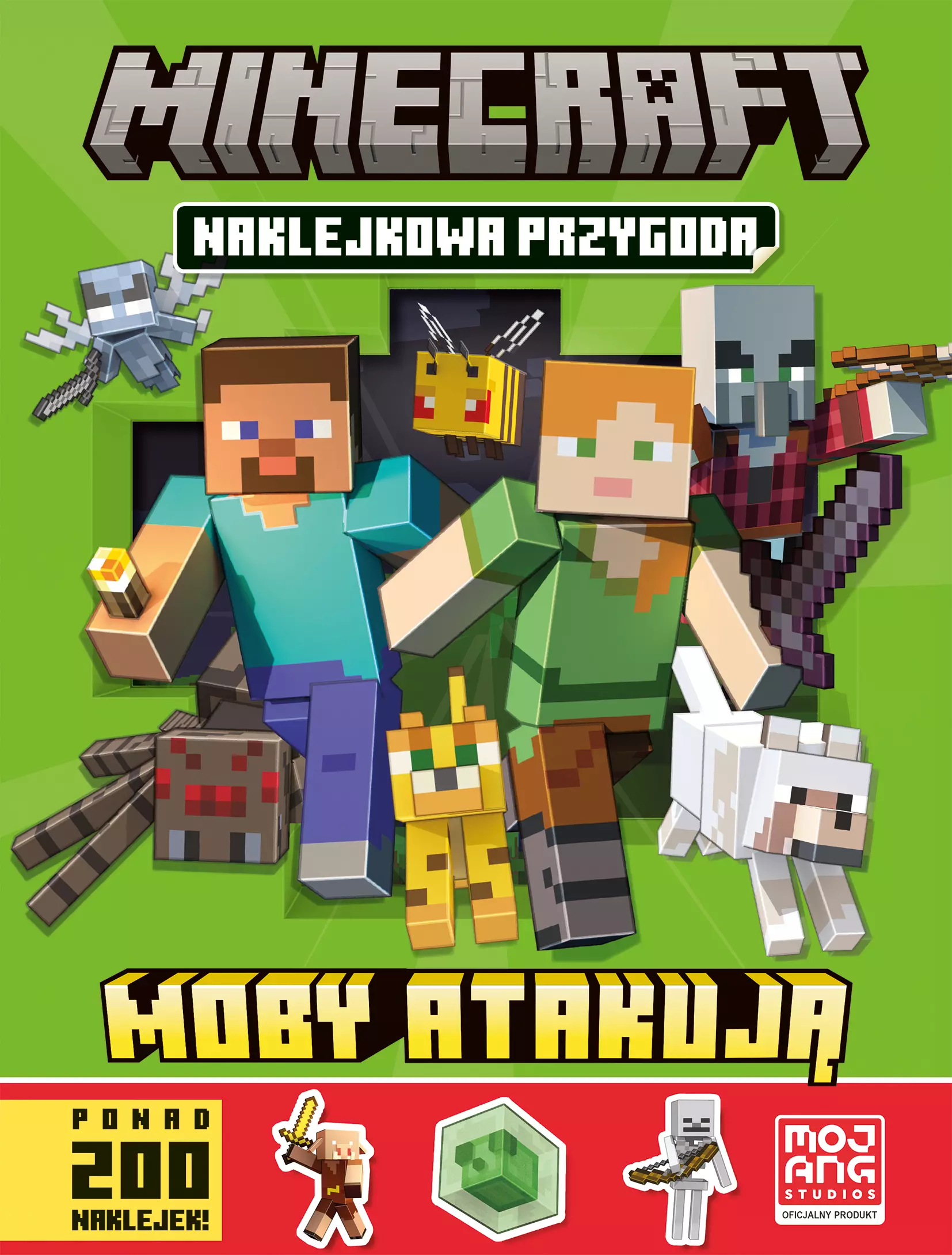 Minecraft. Naklejkowa przygoda. Moby atakują - Książki