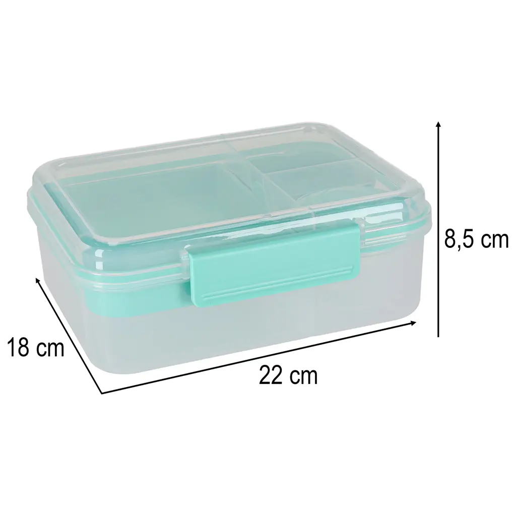 Lunch box śniadaniówka pudełko śniadaniowe z przegródkami dzielone 2200ml miętowe - Elektronika i akcesoria