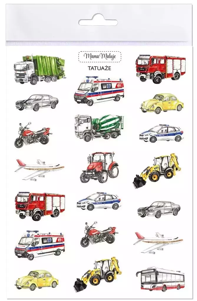 Tatuaże zmywalne pojazdy - Papiernicze i szkolne