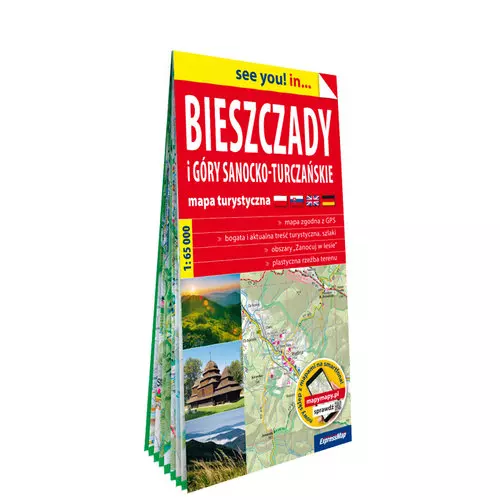 Bieszczady i Góry Sanocko-Turczańskie mapa turystyczna 1:65 000 - Książki