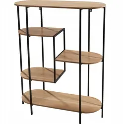 Regał Kwietnik 5 Poziomowy Owalny 77X30X95CM Blat MDF Drewno - Elektronika i akcesoria
