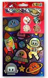 SAMOPRZYLEPNE NAKLEJKI DEKORACYJNE Z HOLOGRAFICZNYM EFEKTEM KOSMOS PLANETY - Papiernicze i szkolne