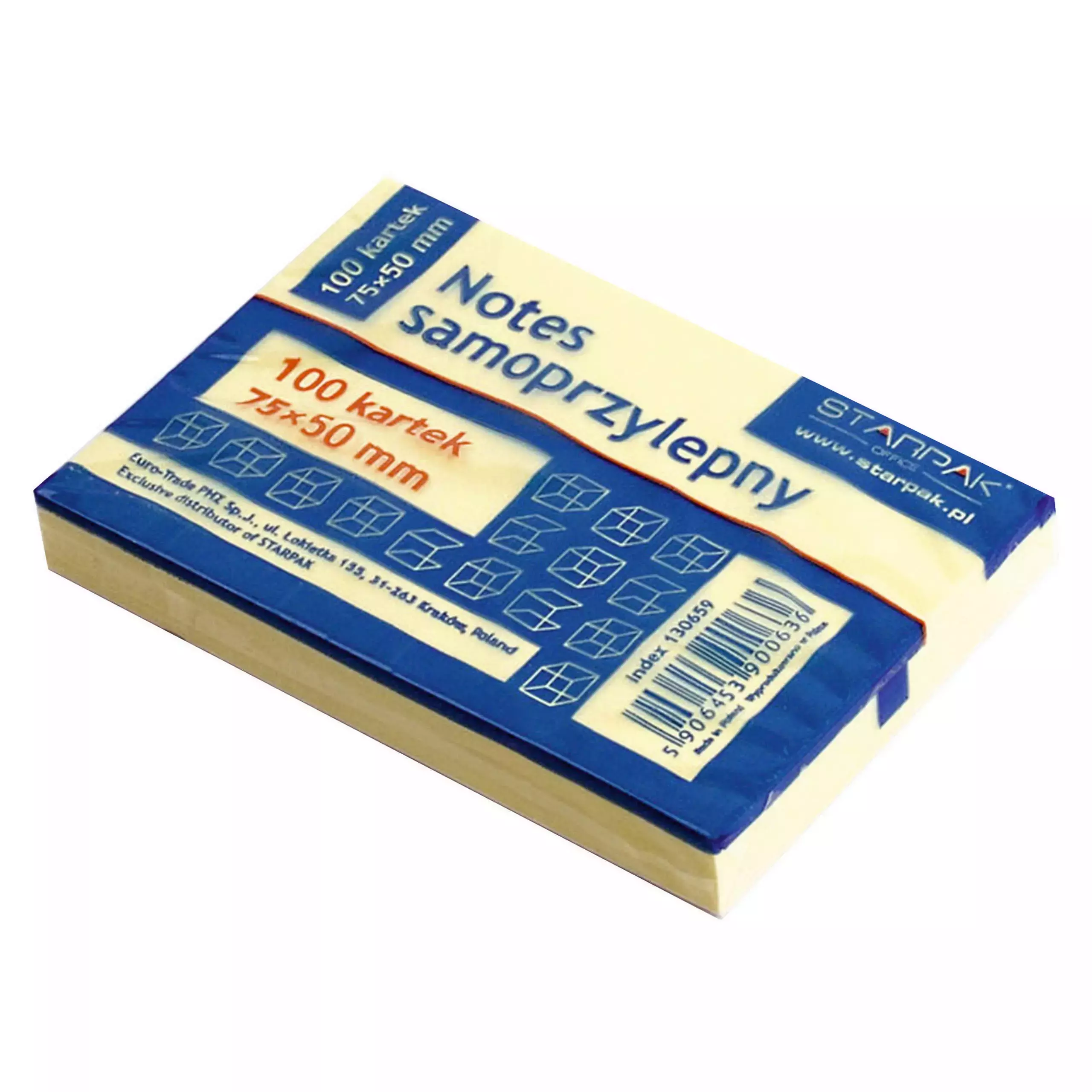 Notes samoprzylepny, żółty - Papiernicze i szkolne