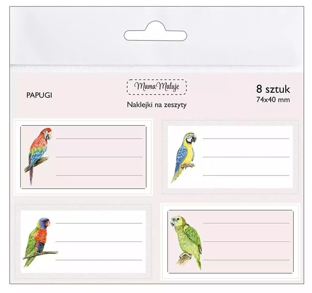 Naklejki na zeszyty Papugi - Papiernicze i szkolne