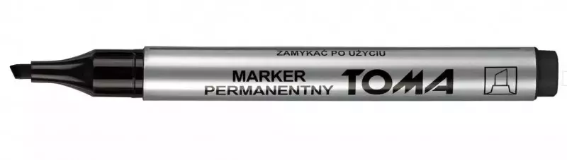 Marker permanentny ścięty, czarny - Papiernicze i szkolne