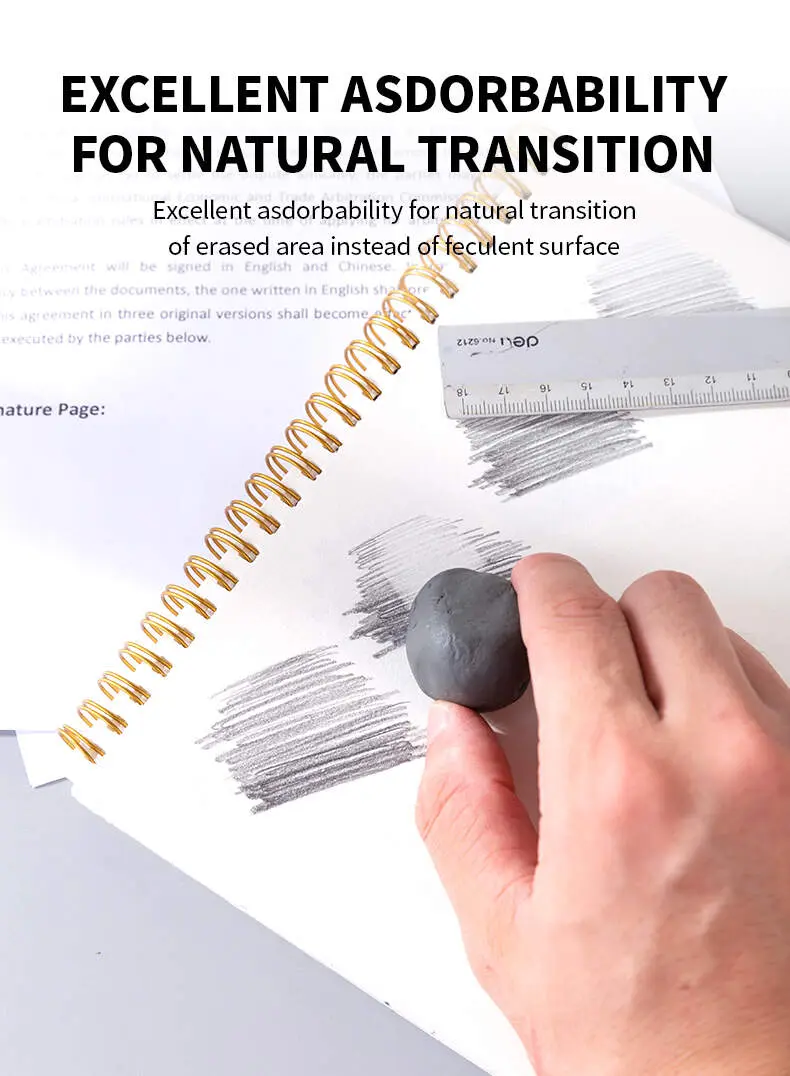 Artystyczna gumka DELI w kolorze szarym - Papiernicze i szkolne