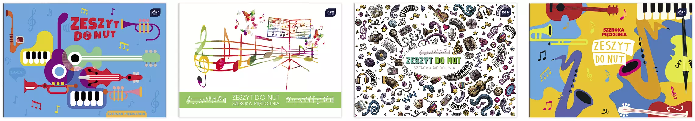 Zeszyt do nut B5 16 kartek, szeroka linia, mix - Papiernicze i szkolne