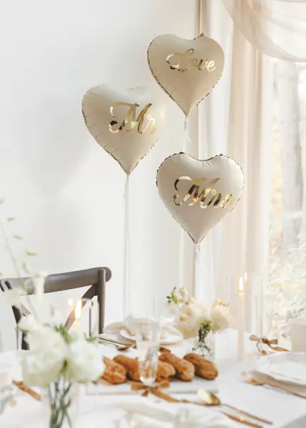 Balony foliowe serca MR i MRS, 45 cm, mix (1 op. / 2 szt.) - Papiernicze i szkolne