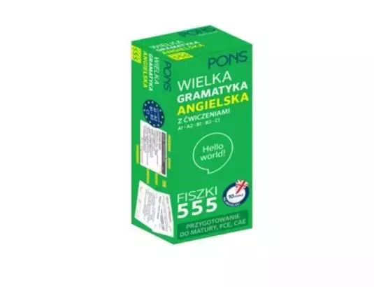 Fiszki 555 Wielka gramatyka angielska A1/C1 w.2 - Książki