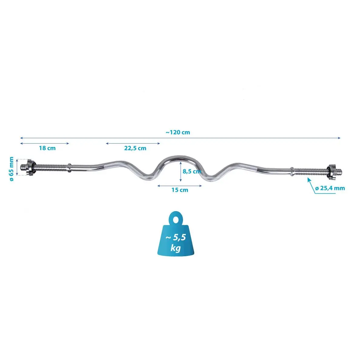 Gryf Mocno Łamany 120 Cm Enero Fit fi25,4 Mm - Zabawki