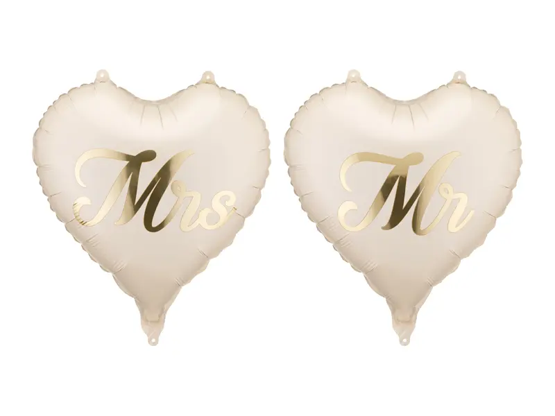 Balony foliowe serca MR i MRS, 45 cm, mix (1 op. / 2 szt.) - Papiernicze i szkolne