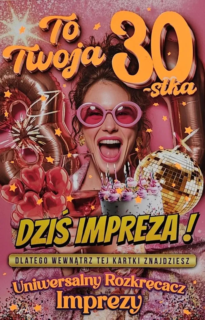 277 Karnet JCX na 30 urodziny dla kobiety z grą... - Papiernicze i szkolne