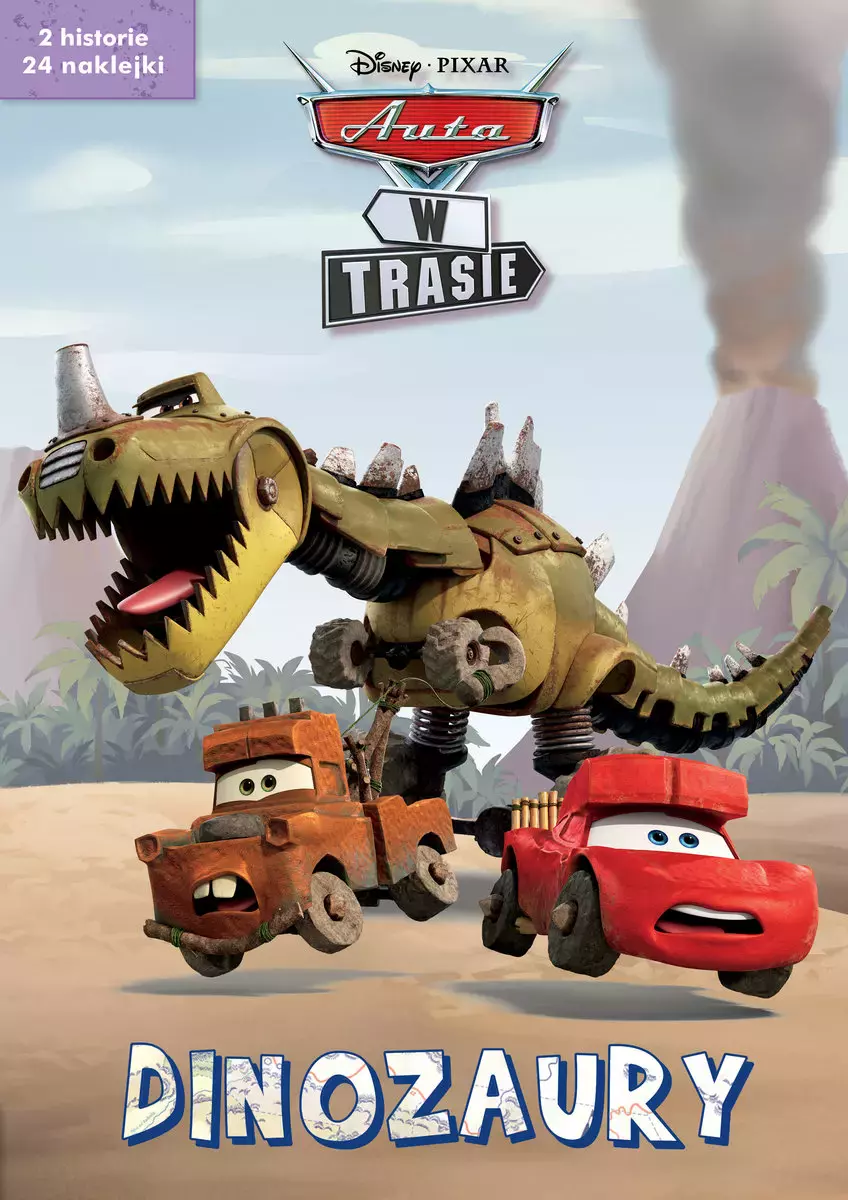 Disney Pixar Auta w trasie. 2 serialowe historyjki z naklejkami. Dinozaury - Książki