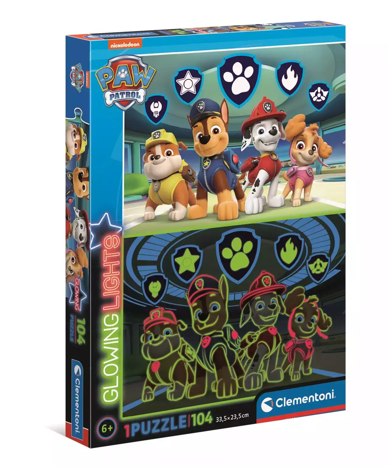 Puzzle 104 glowing Paw patrol 27176 - Clementoni